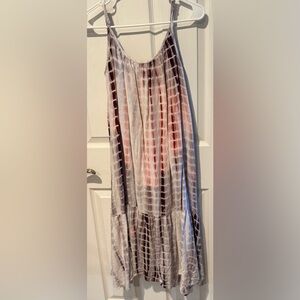 Lush women's tie-dye bohemian-style Midi dress Built in Slip Sz M